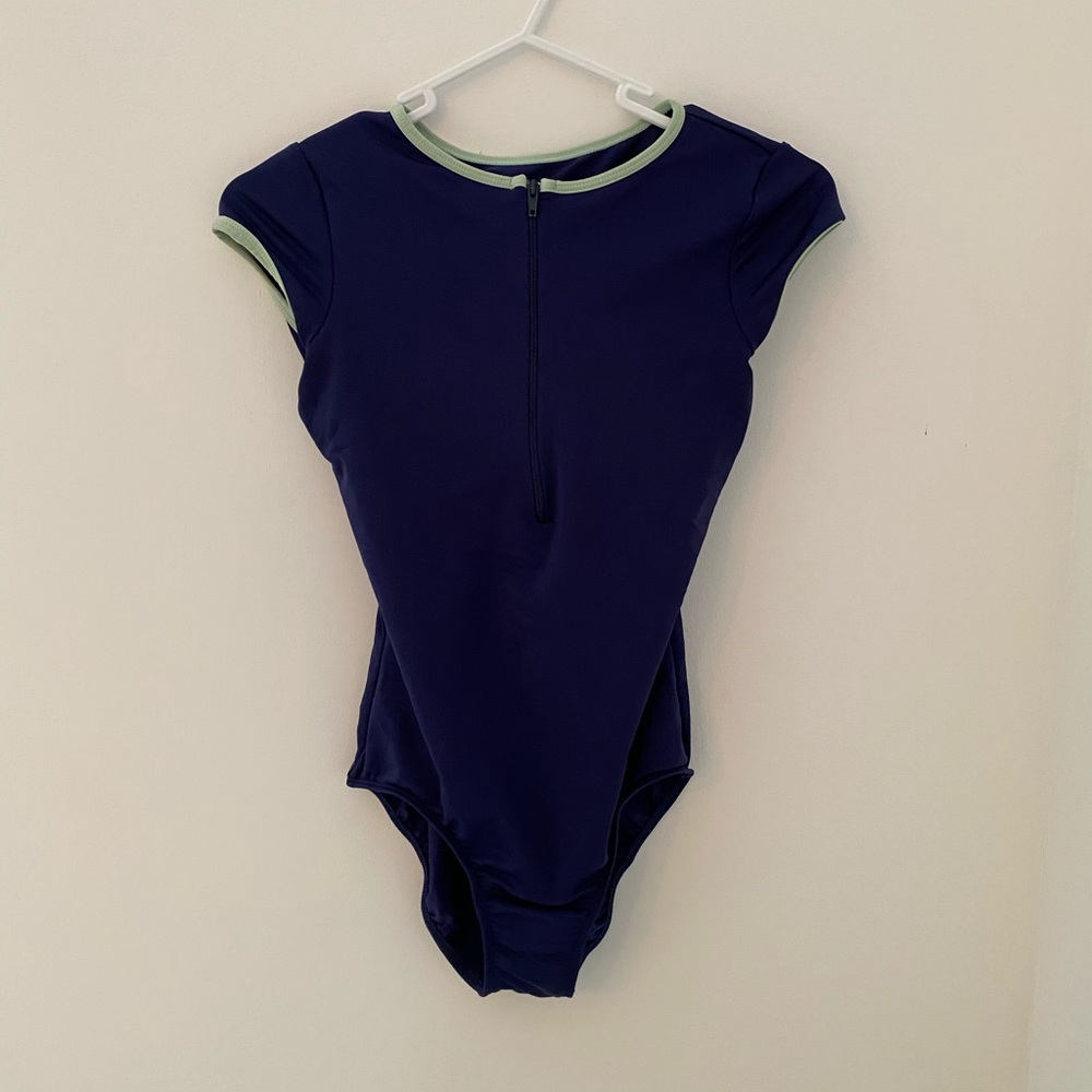 Mariia Womens Lily Zip Front Short Sleeve Leotard